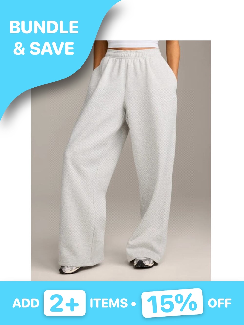 Oner Active Foundations Cosy Oversized Straight Jogger Light Gray Marl Size L